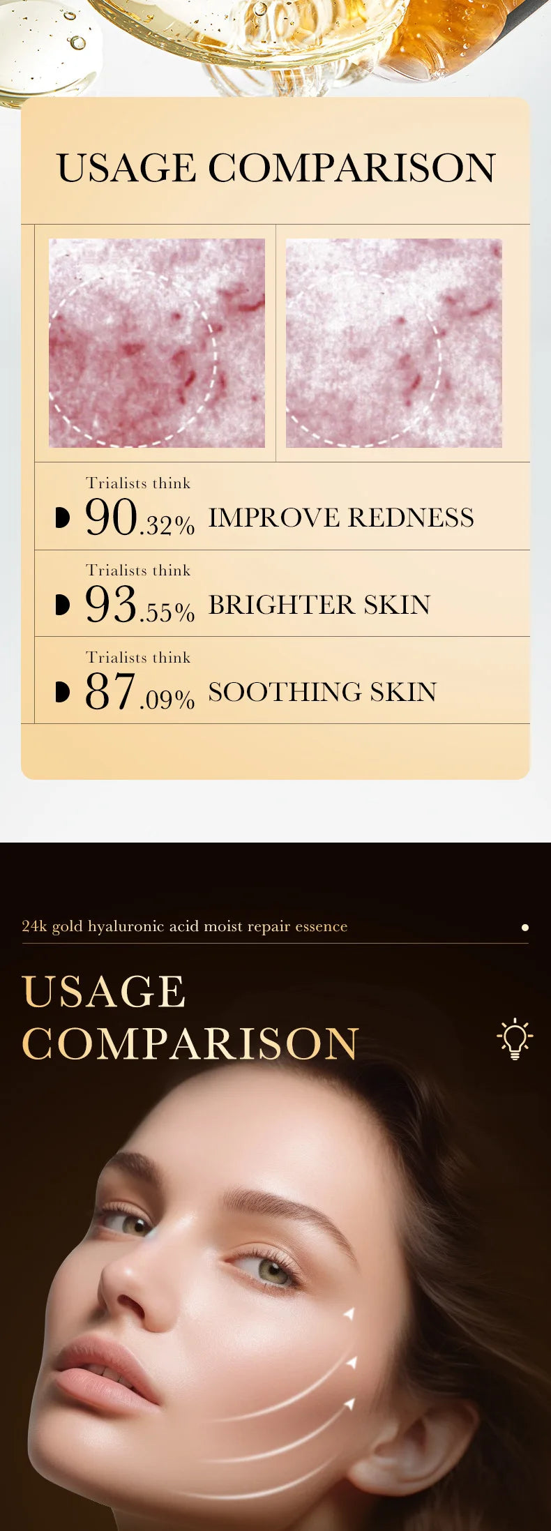 MRUIS 24k Gold  Collagen Cream Peptide Snail Brighten Whitening Skin and Fight Against Aging Serum Lotion Facial Care Luxury Set