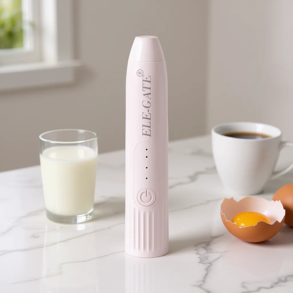 Elegate HOG.96 Battery-Powered 200W Rechargeable Portable Hand Held Plastic Electric Whisk Milk Coffee Egg Mixing Wire Whip