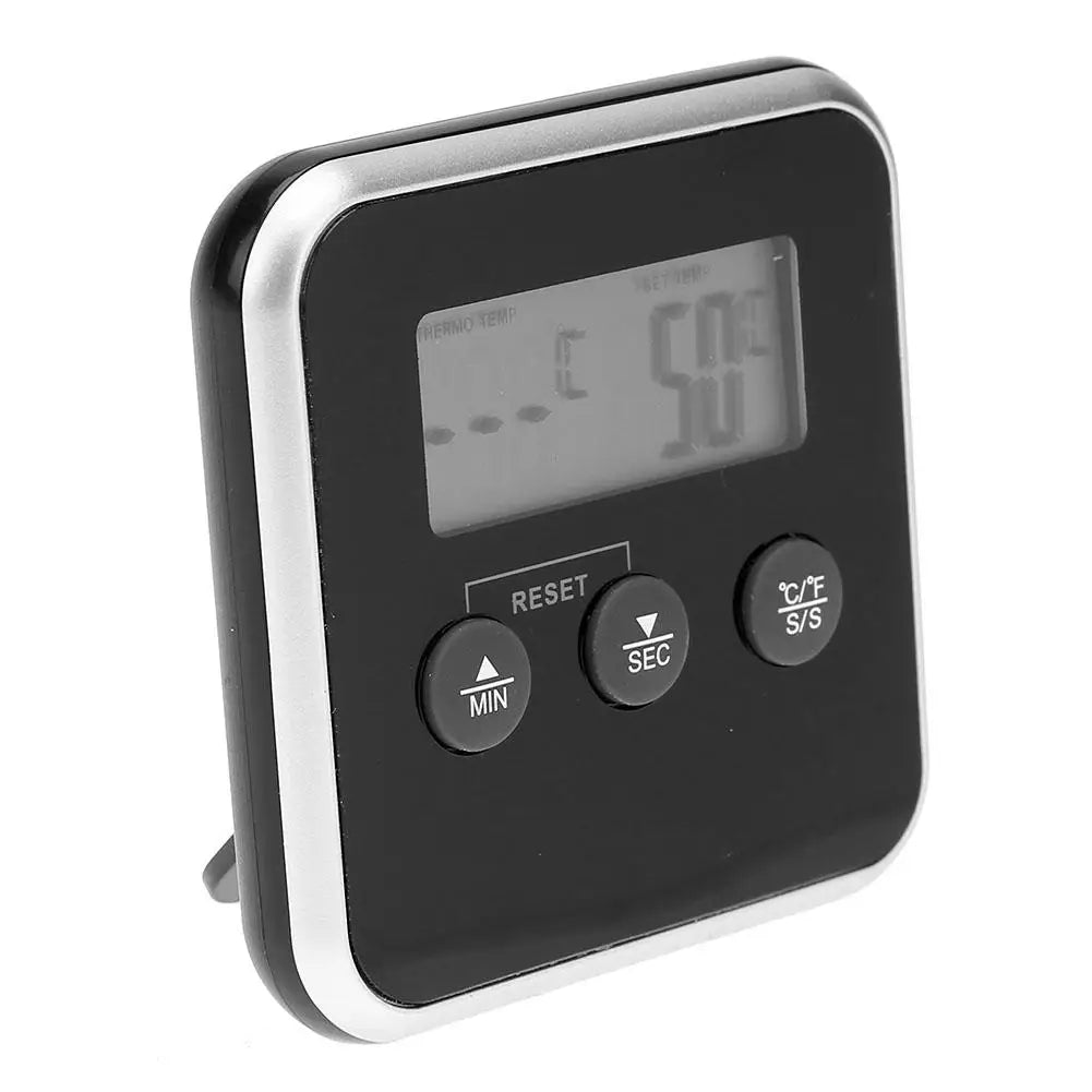 Electronic Digital LCD Food Thermometer Probe BBQ Meat Water Oil Cooking Temperature for Kitchen Cooking Alarm Cooking Timer