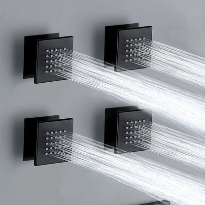 Homein Sanitary Ware, American Warehouse in Stock, Thermostatic Shower Set, Matte Black, Multi-functional Bathroom Shower Set