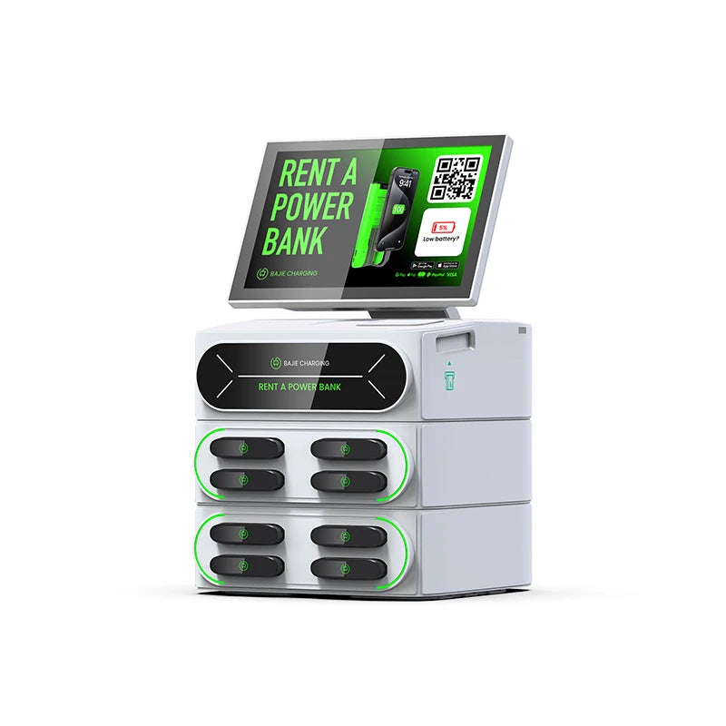 Bajie Charging 8 Slot Stackable Sharing Power Bank Vending Machine Cell Phone Charging Station Kiosk for Commercial Places