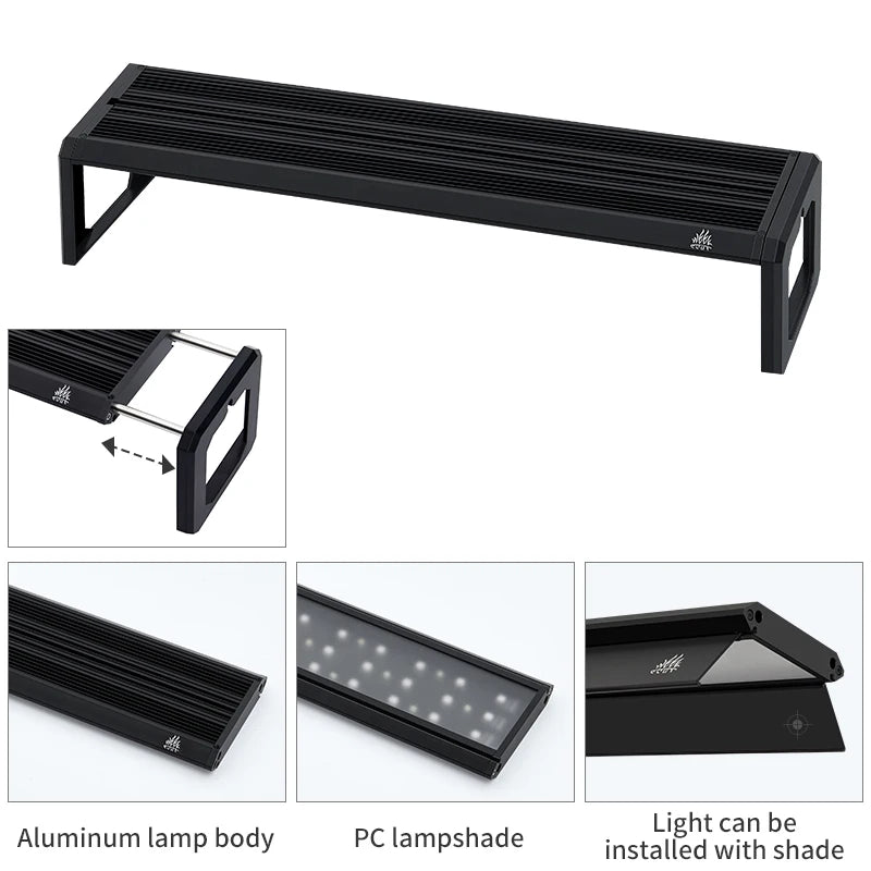 Week Aqua M Series Rgb Light Aquarium 2ft 4ft Centimetri Led Acquario Light 100w 120cm 300 Gallon Large Aquarium Lighting