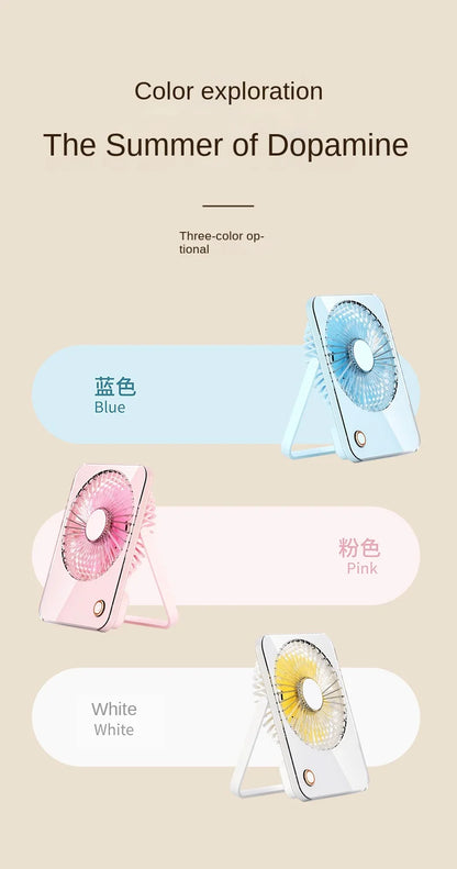 2025 Ultra-Thin Mini USB Charging Four-Speed Plastic Air Cooling Fan Foldable Portable English Household Energy Efficient Class