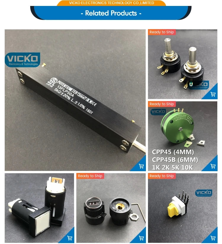 VK Mexico CLARO RT-040 5K 20 5K 45 Degrees Potentiometer Switch with 21mm Shaft Length and Thread Electronic Components