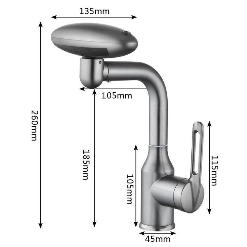 COMO Classic 304 Stainless Steel Brushed Nickel Bathroom Basin Sink Faucet Tap