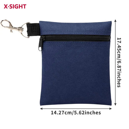 Portable Polyester Zippered Golf Ball Storage Pouch Bag with Tee Holder Accessories