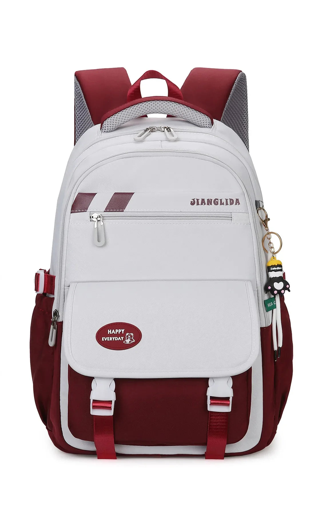 Junior High School College Girls' Large Capacity Backpack Grade 3-6 Elementary Students' High Quality Waterproof Striped