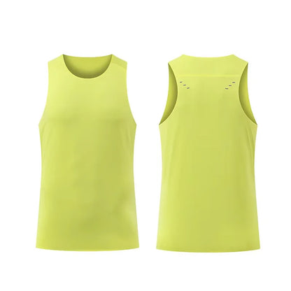 Custom Quick Dry Anti-Bac Ultra Lightweight Seamless Bonded Reflective Print Gym Running Active Unisex Men's Sports Tank Top
