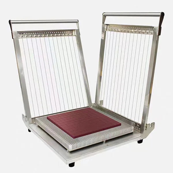 Stainless Steel Double Arm Tofu Guitar Cutter Machine 400x400 mm Cutting Table