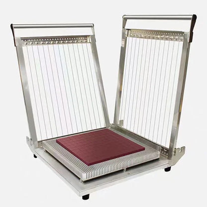 Stainless Steel Double Arm Tofu Guitar Cutter Machine 400x400 mm Cutting Table