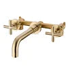 Matt Black Bathroom Vanity Faucets Mixer Sink Faucet Tap Single Wall Mounted Ceramic Factory Direct Wholesale Brass In-Wall