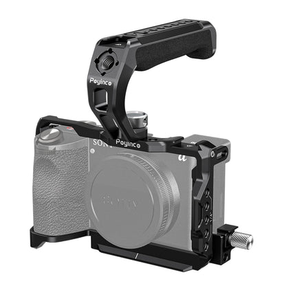 A6700 Camera Cage with Top Handle and Cold Shoe for A6700 Aluminum Alloy Anti-Scratch DSLR Rig Kit Accessories