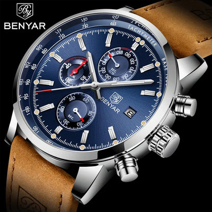 BENYAR Watches Men Luxury Brand Quartz Watch Fashion Chronograph Watch Reloj Hombre Sport Clock Male Hour Relogio Masculino 2023