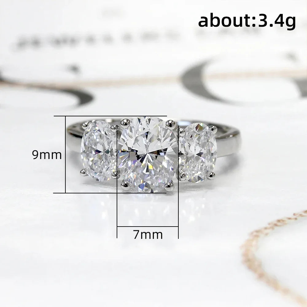 F1610 Oval Cut Diamond Ring Natural G Color White Gold Classic Engagement Ring For Women's