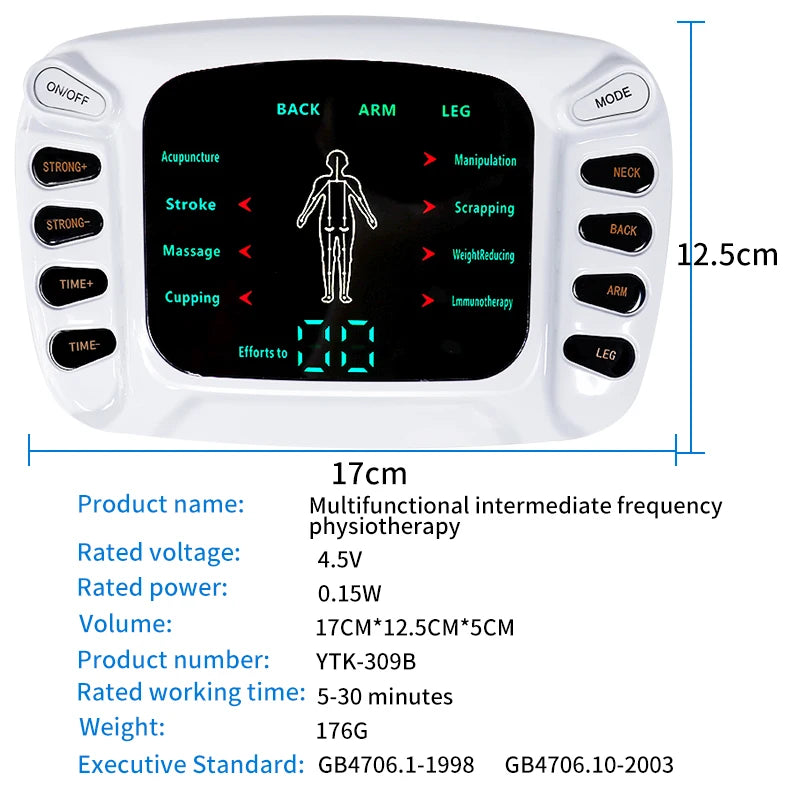 8 Models Tens Electric Muscle Stimulator Ems Acupuncture Body Massage Digital Therapy Massager Electrostimulator