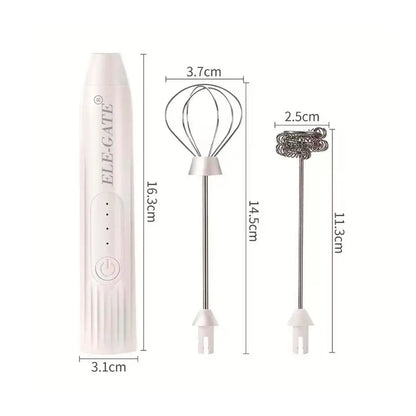 Elegate HOG.96 Battery-Powered 200W Rechargeable Portable Hand Held Plastic Electric Whisk Milk Coffee Egg Mixing Wire Whip