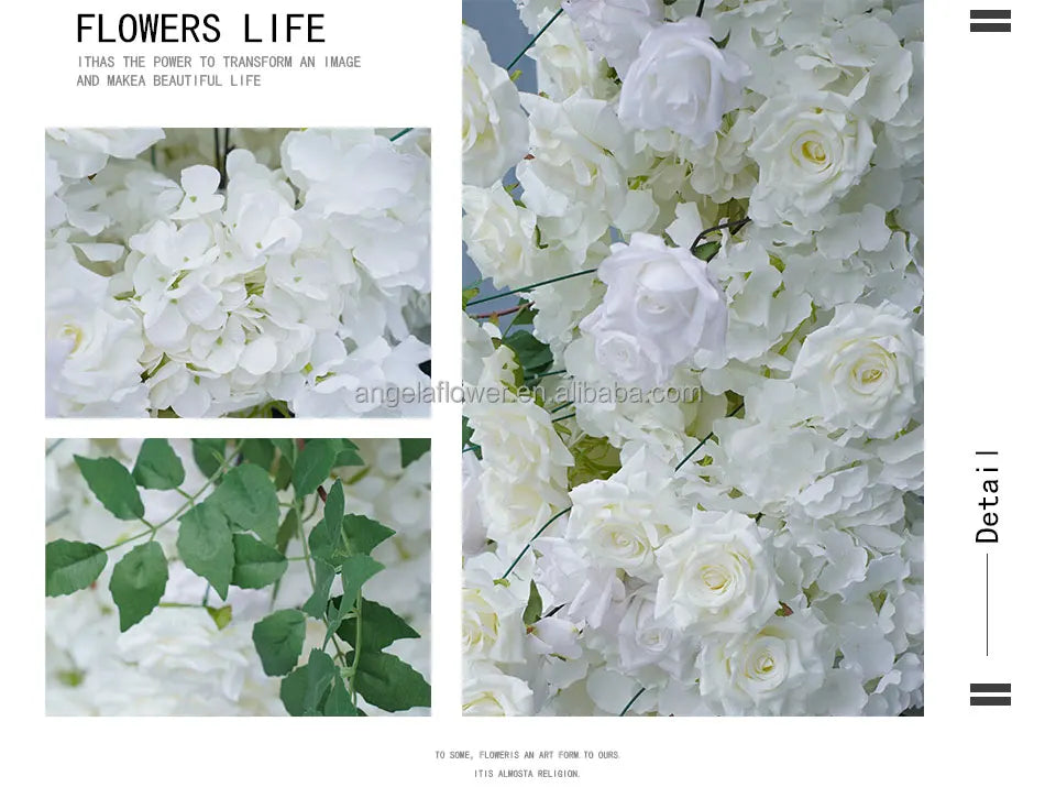 S-A8147 White Rose Hydrangea Floral Arrangement Sofa Table Runner Floor Flower