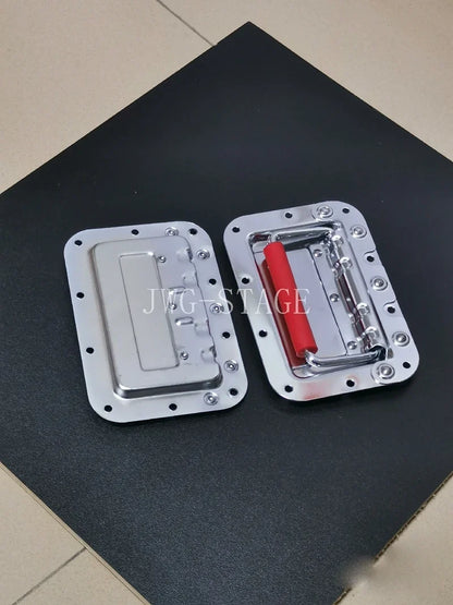 162x107mm Flight Case Metal Accessories Red Black Handle