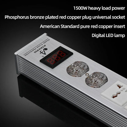 ATAUDIO HIFI Audio Power Filter Noise AC Power Filter Power 1500W 110V-250V  Purifier Surge Protection with EU Universal Outlets