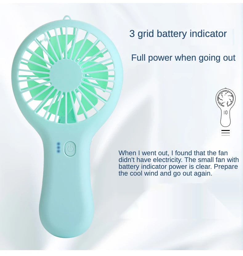 Colorful handheld mini fan portable USB charging convenient creative cool small fan pocket handheld fan summer gift