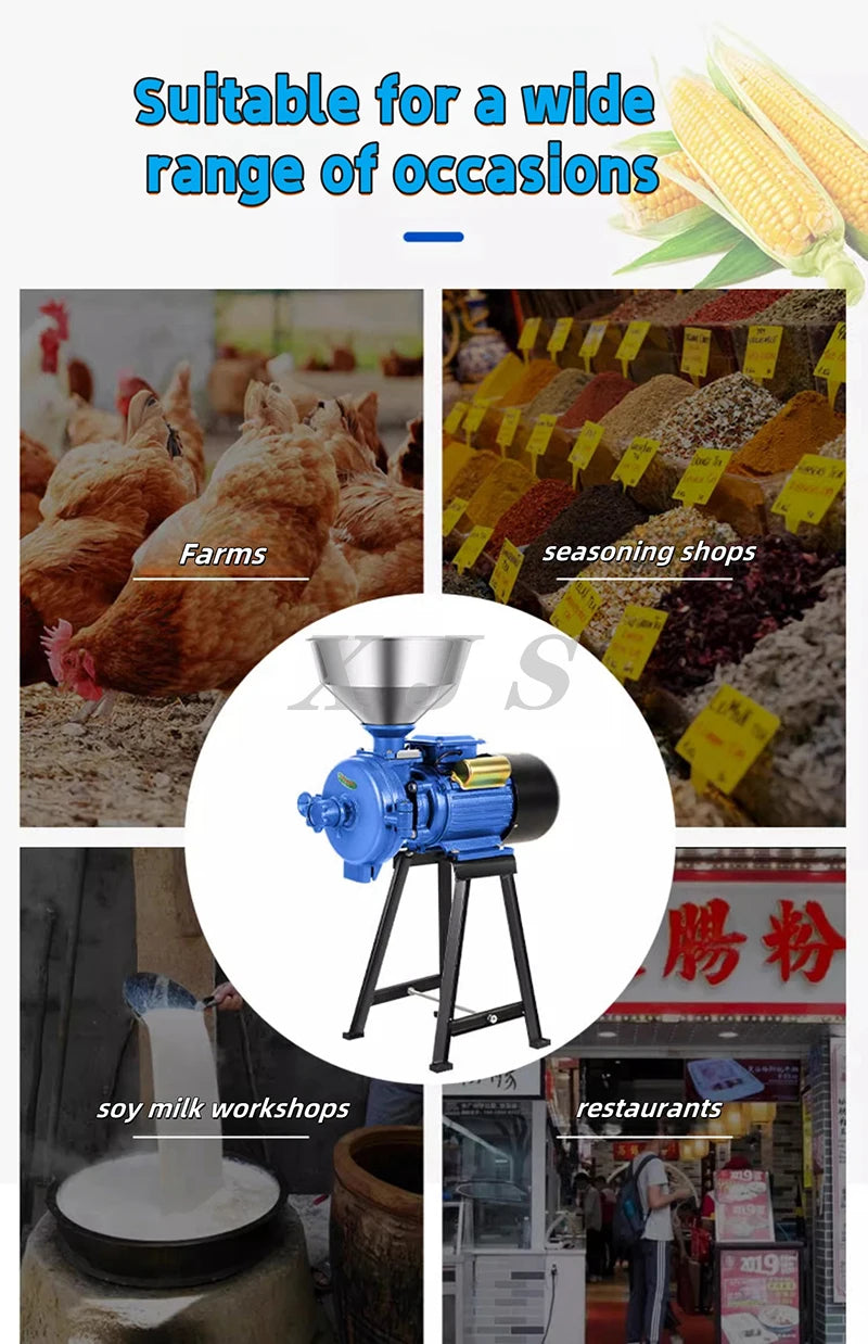 Small Flour Mill Multi Function Dry Wet Corn Mill Grinder Machine for Sale