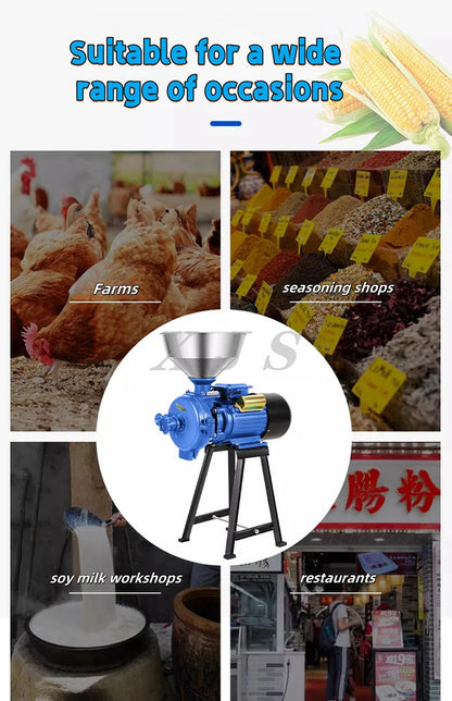 Small Flour Mill Multi Function Dry Wet Corn Mill Grinder Machine for Sale