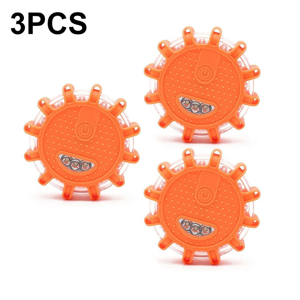 2PCS 3PCS 6PCS Car Emergency Strobe Flashing Warning Light Roof Road Safety Lamp Roadside Orange Beacon Magnetic Base Light