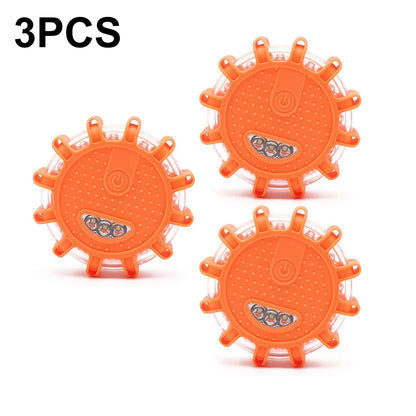 2PCS 3PCS 6PCS Car Emergency Strobe Flashing Warning Light Roof Road Safety Lamp Roadside Orange Beacon Magnetic Base Light