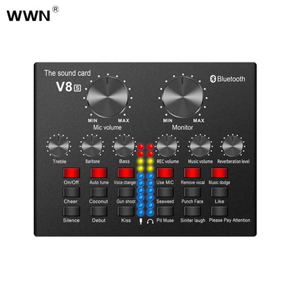 Professional Multifunction Condenser Microphone V8S Sound Card Audio Recording  BM800 Cantilever Bracket Set