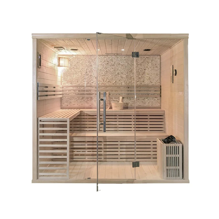 6 Person Portable Cedar Infrared Sauna Cabin Finnish Barrel Steam With Ozone Sauna Function