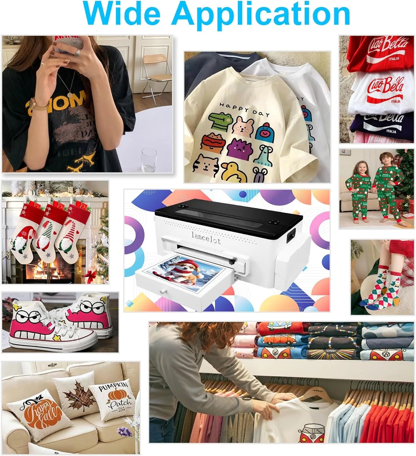 Lancelot 30cm DTF Printer with L1800 Print Head CMYK+White DTF Ink System for Custom Apparel and Startup Printing