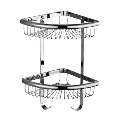 Beelee Wall Mounted Bathroom Shampoo and Shower Holder Corner Basket Bathroom Shelf Rack