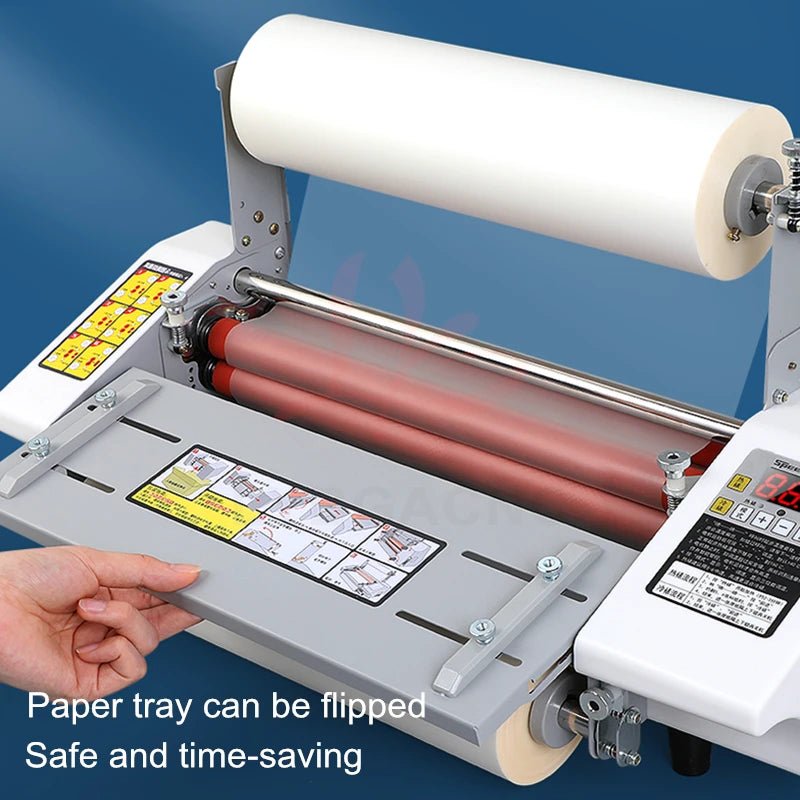 Electric Desktop A3 A2 Paper Laminating Machine Four Roller Cold Hot Laminator for Film & Photo English Version Rolling Machine