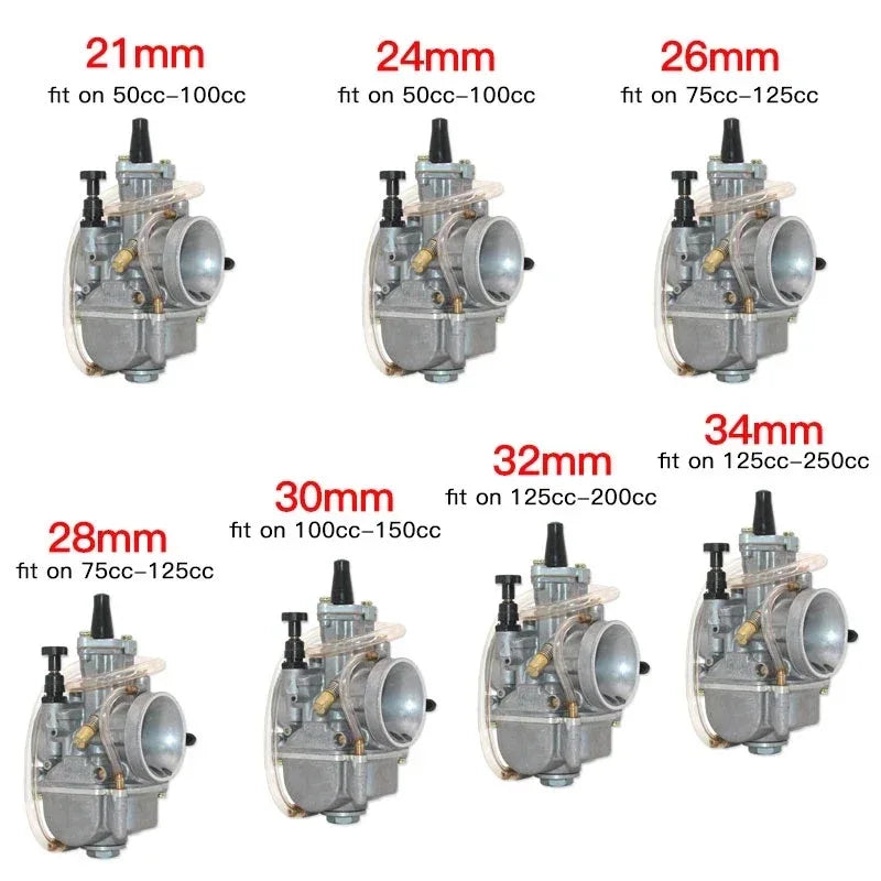 Koso OKO Motorcycle Universal Carburetor For PWK 21 24 26 28 30 32 34mm 2T 4T Carburador With Power Jet for Moto ATV Go Karts