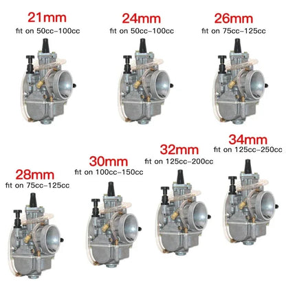 Koso OKO Motorcycle Universal Carburetor For PWK 21 24 26 28 30 32 34mm 2T 4T Carburador With Power Jet for Moto ATV Go Karts