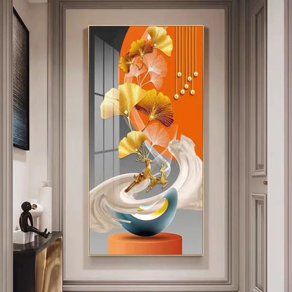 100X50CM  New Large Aluminum Alloy Frame Crystal Home Gallery Hanging Wall Decor Artwork Painting Dropshipping for Living DDP