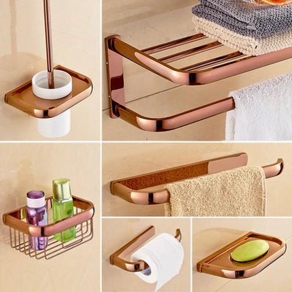 Rose Gold Bathroom Hardware Set Bathroom Accessories Kit Bathroom Towel Rack Set