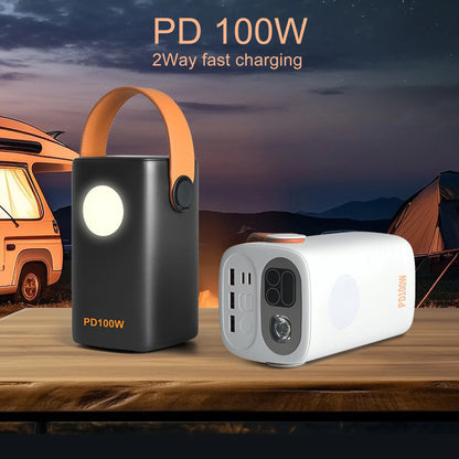 Portable 60000mAh PD100W Laptop Charger 2-Way Fast Charging Li-Polymer Battery Power Bank External Battery Laptop Power Station
