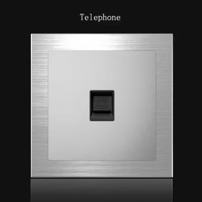 1 Way Light Switch Any Click Household Silver Aluminum Alloy Panel Switch Socket 90V-250V