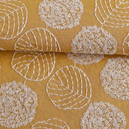 Width 120 cm Plain Embroidery Leaves Flowers Fabric Cotton Linen Rayon Viscose Fabric for Pillow Home Textile Fashion Dress Bag