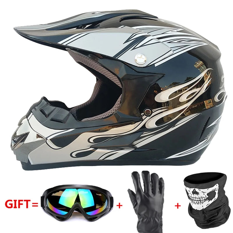 Professional Racing Casco Moto Off Road Helmet ATV Dirt Bike Downhill MTB DH Capacete Motocross Helmet With Mask Gloves Glasses
