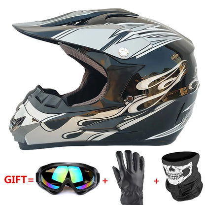 Professional Racing Casco Moto Off Road Helmet ATV Dirt Bike Downhill MTB DH Capacete Motocross Helmet With Mask Gloves Glasses
