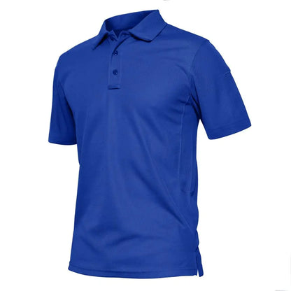 KEFITEVD Summer Golf T-shirts Men's Short Sleeve Quick Drying Polo Shirt Lightweight Outdoor Hiking Camping T-shirts Tee Tops