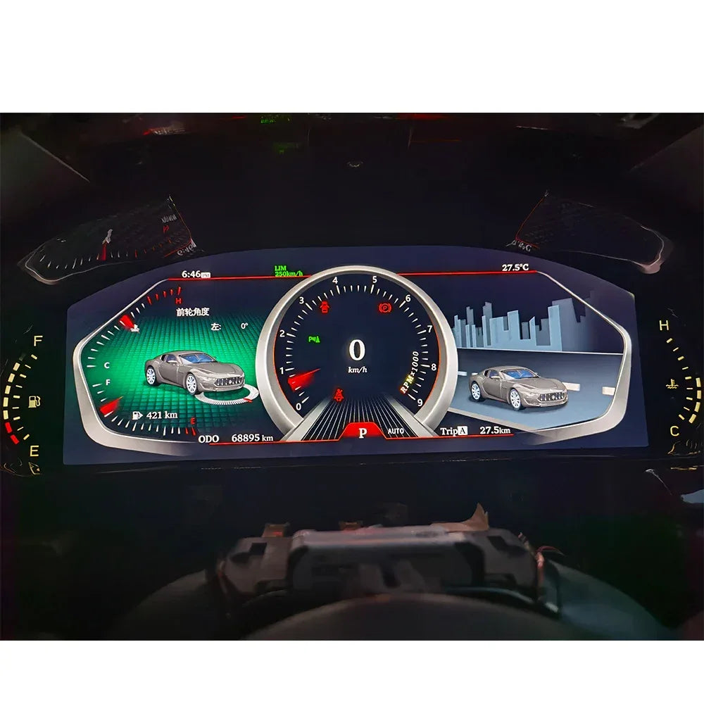 12.3 Inch Digital Cluster for Maserati GTGC 2007-2017 Full LCD Car Dashboard Instrument Panel Speed Meter LCD  Multimedia Player