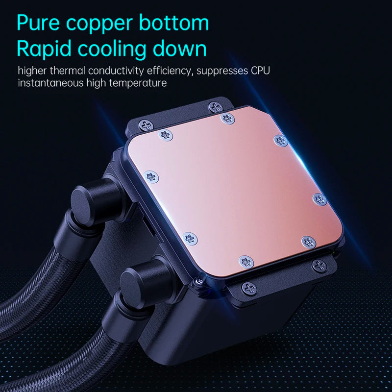 SNOWMAN 120mm RGB ARGB CPU Liquid Cooler AIO Water Cooling Kit High-Efficiency Radiator Ultra-Quiet Fans Heatsink for Laptop 12V