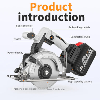 Nanwei Industrial Grade Cordless Electric Circular Saw Rechargeable Lithium Battery Powered Wood Cutters Power Saws