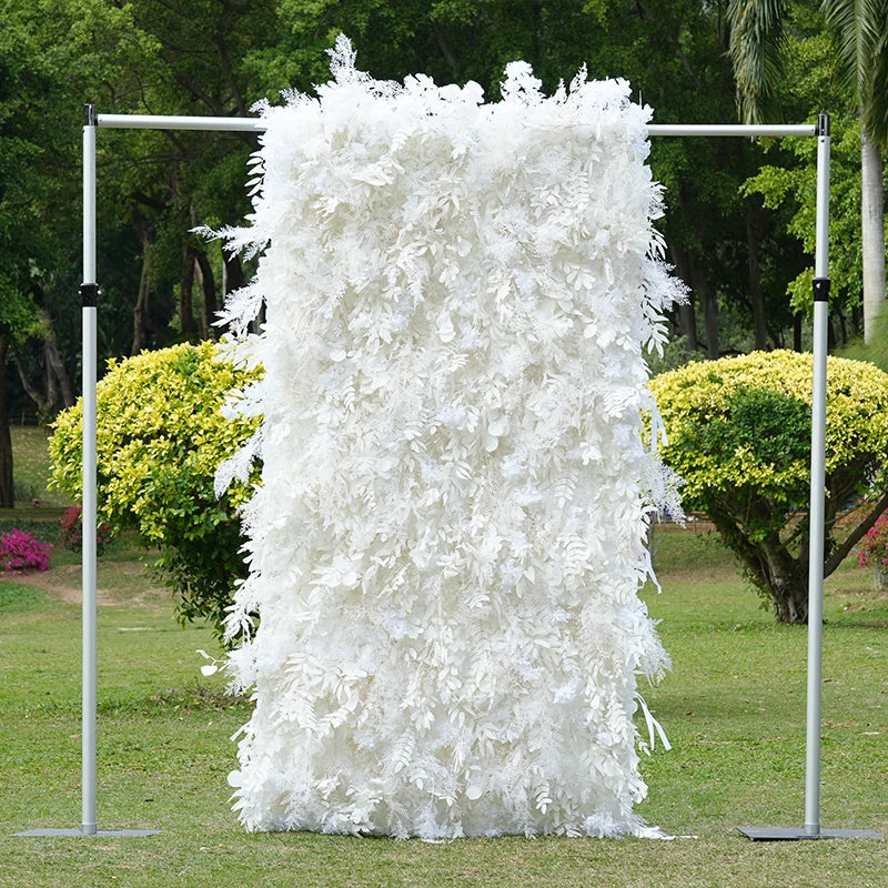 S-A8055 Wedding Backdrop White Roll up Fabric Flower Wall