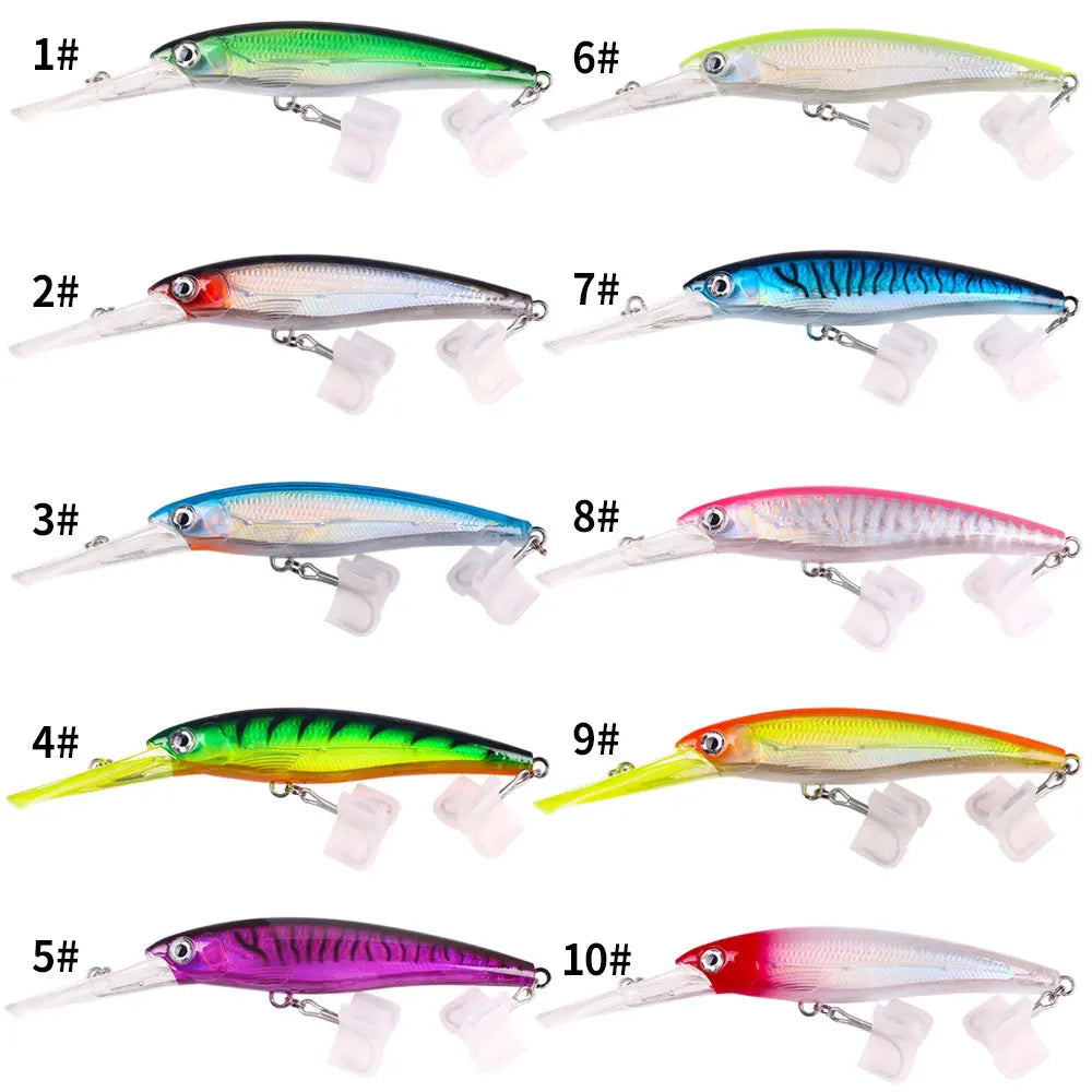 195mm 48g Hard Bait Fishing Sinking Minnow 73g Hard Heavy Minnow Bait 90g Fishing Minnow Lure 10 Colors Available