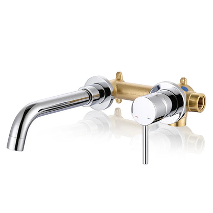 Oil Rubbed Bronze Bathroom Faucet Cold Hot Water Tap Wall Tap Single Handle Faucet for Bathroom Sink,Wall Mount Bathroom Faucet