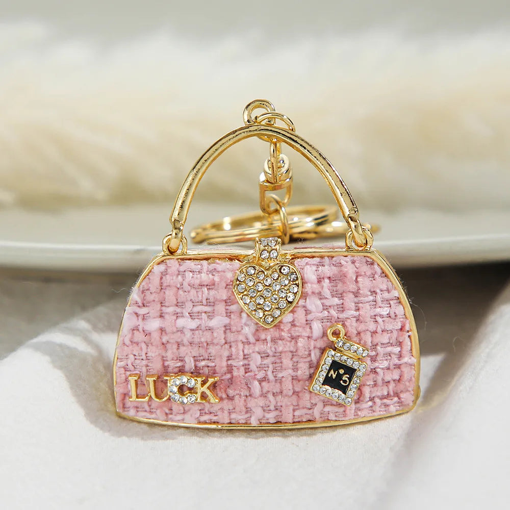 Fashion Luxury Bag Accessory Purse Bag Charm Bling Rhinestone  Car Key Chain Handbag Crystal Keyring Designer Keychains